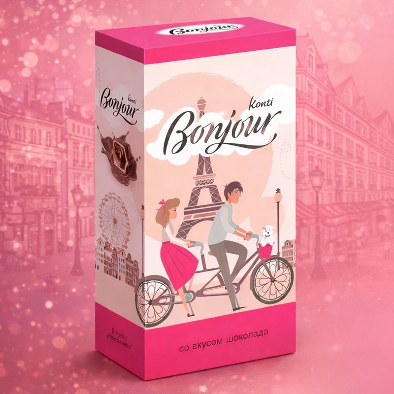 Конфеты со вкусом шоколада, Bonjour Konti, 80 г