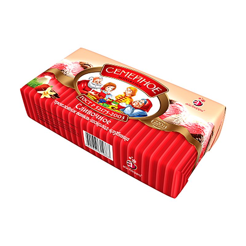Мороженое сливочное "Семейное", Айсберри, 220 г