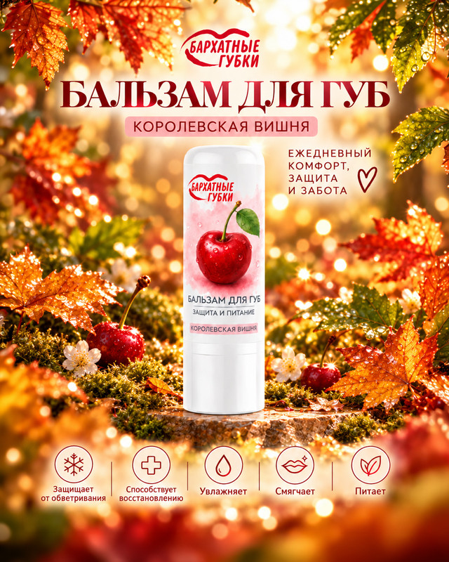 Бальзам для губ "Бархатные губки", 4,5 г, в ассортименте
