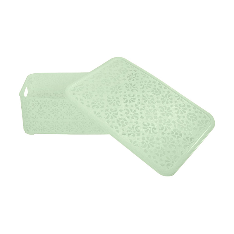 Openwork basket with lid, 350x240x115