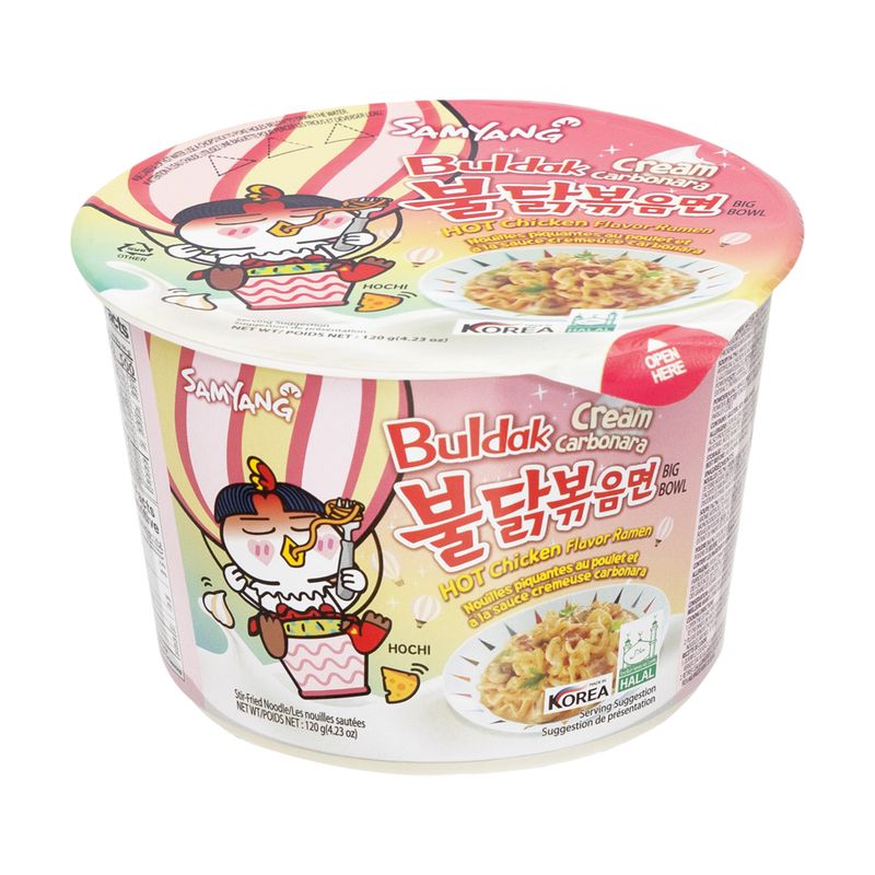 Instant noodles “Hot Chicken Big Bowl Carbonara”, SAMYANG, 105 п