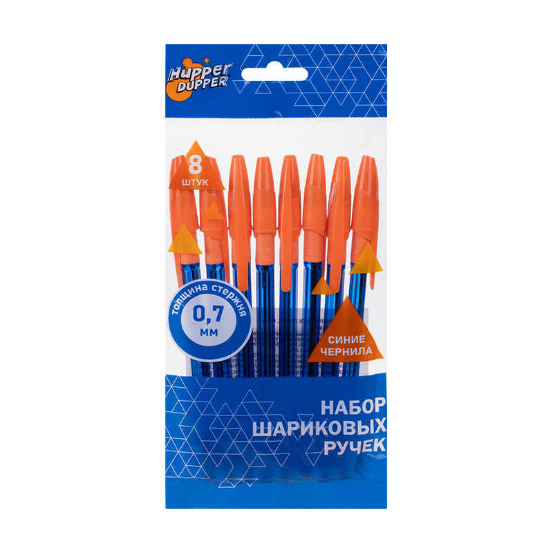 Набор шариковых ручек, Hupper Dupper, 8 шт., в ассортименте