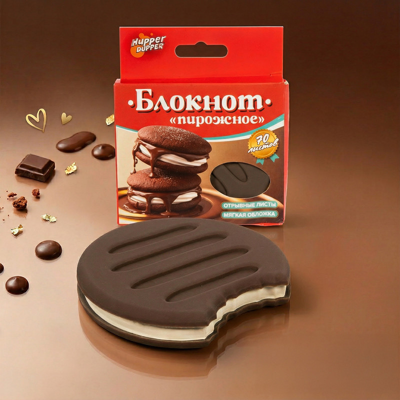 Блокнот "Пирожное", Hupper Dupper, 70 листов, в ассортименте