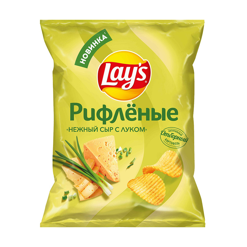 Чипсы "Нежный сыр с луком", Lay's, 105 г
