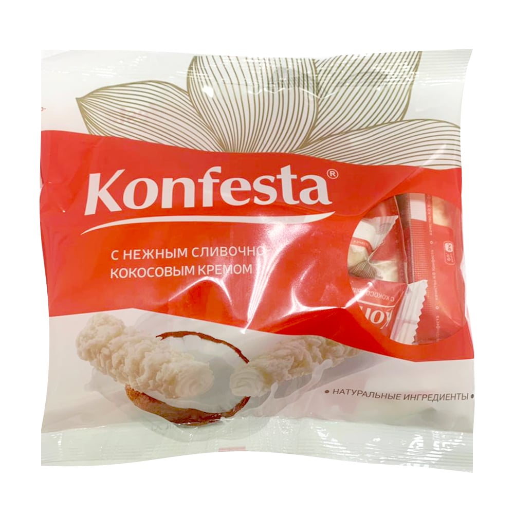 Конфеты с кокосовой начинкой, Konfesta, 180 г